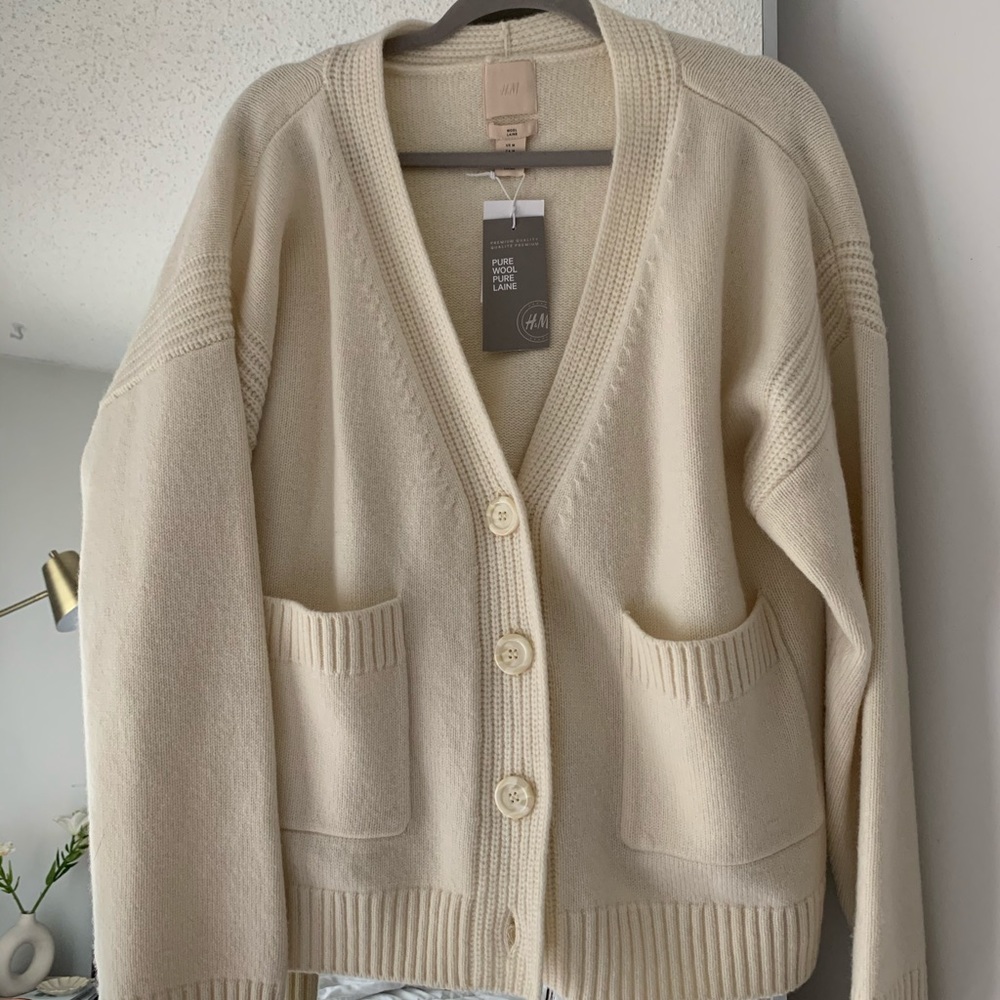 H&M premium wool cardigan (NWT) boxy fit